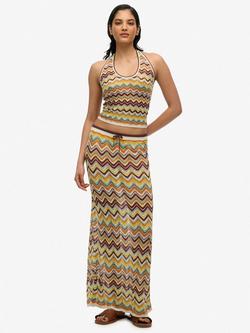 Superdry Zigzag Maxi Skirt, Multi, Multi