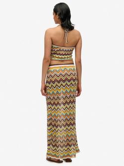 Superdry Zigzag Maxi Skirt, Multi - view 2, Multi