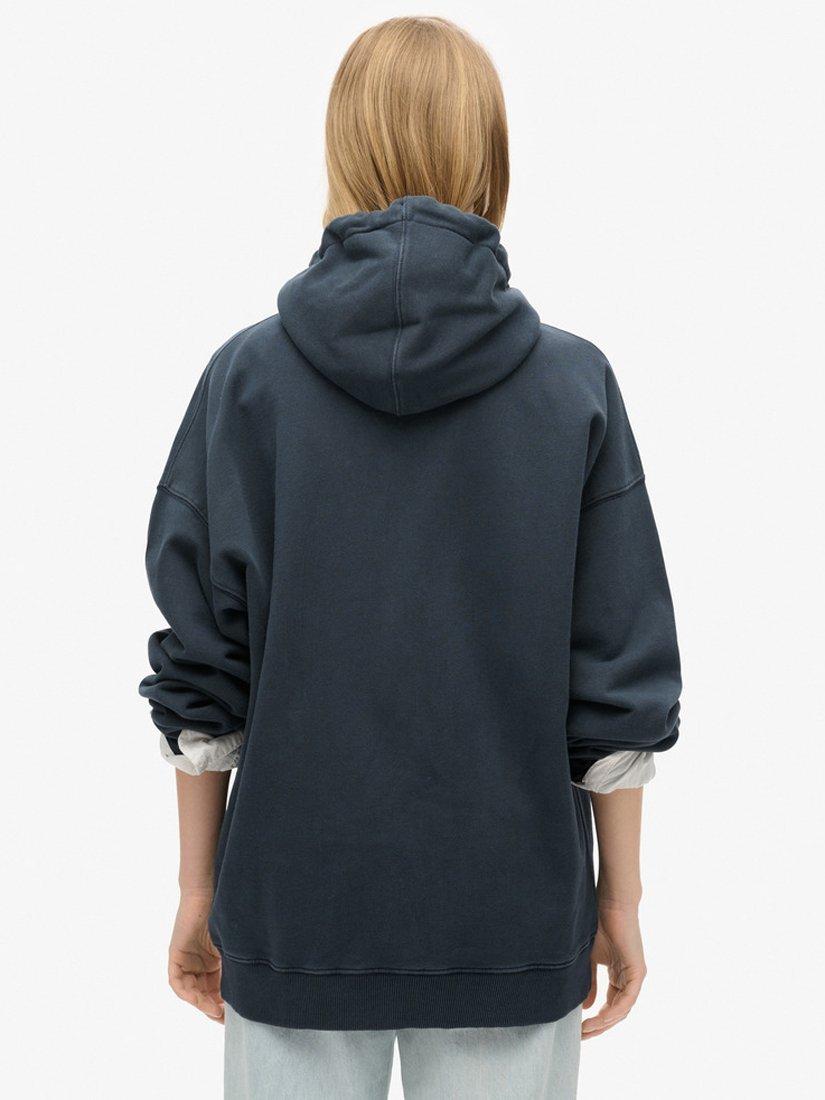Product image 5 of 6, which shows Superdry Athletic Essentials Oversized Hoodie, Blueberry Navy, 6