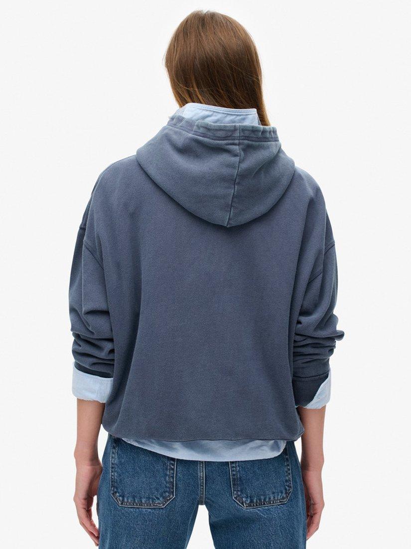 Product image 2 of 6, which shows Superdry Athletic Essentials Applique Oversized Hoodie, Mariner Navy, 6