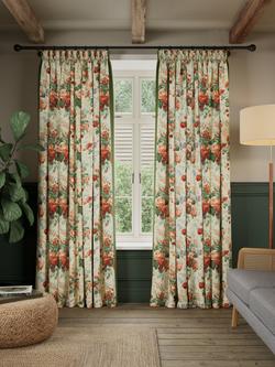 John Lewis x Sanderson Stapleton Park Pair Lined Pencil Pleat Curtains, Parchment/Chamomile