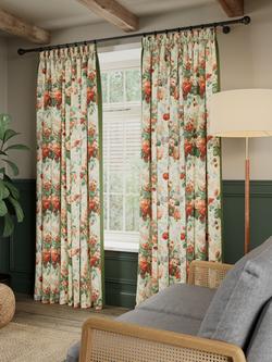 John Lewis x Sanderson Stapleton Park Pair Lined Pencil Pleat Curtains - view 2, Parchment/Chamomile