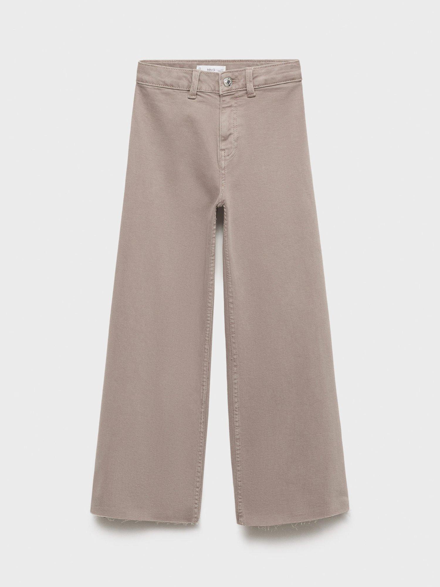 Product image 1 of 4, which shows Mango Kids' Denim Seamless Wide Leg Jeans, Medium Brown, 9 years