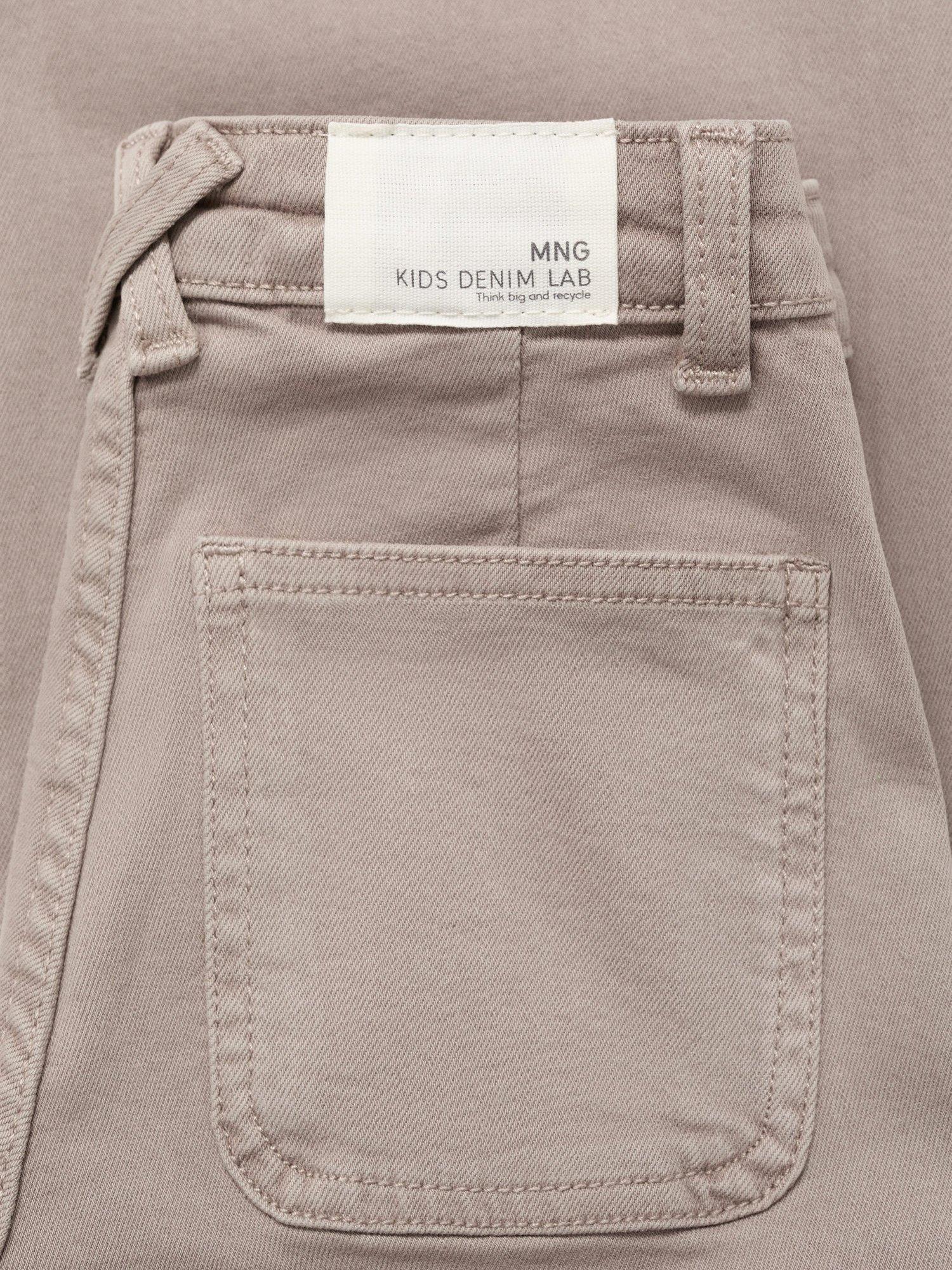 Product image 3 of 4, which shows Mango Kids' Denim Seamless Wide Leg Jeans, Medium Brown, 9 years