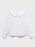 Mango Kids' Carmen Babydoll Collar Shirt, White