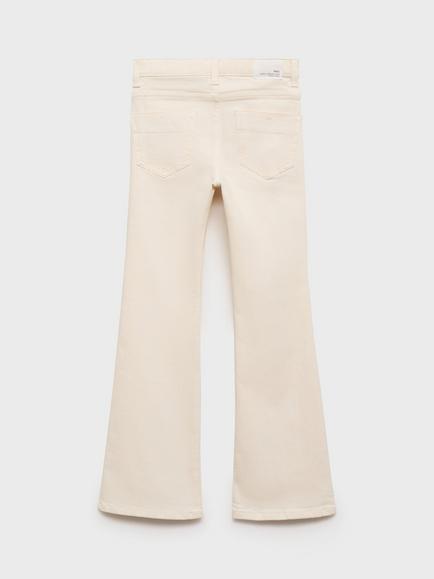 Mango Kids' Denim Flared Jeans - view 2, Light Beige