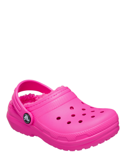 Crocs Kids' Classic Lined Clogs, Pink Crush - view 2, Pink Crush