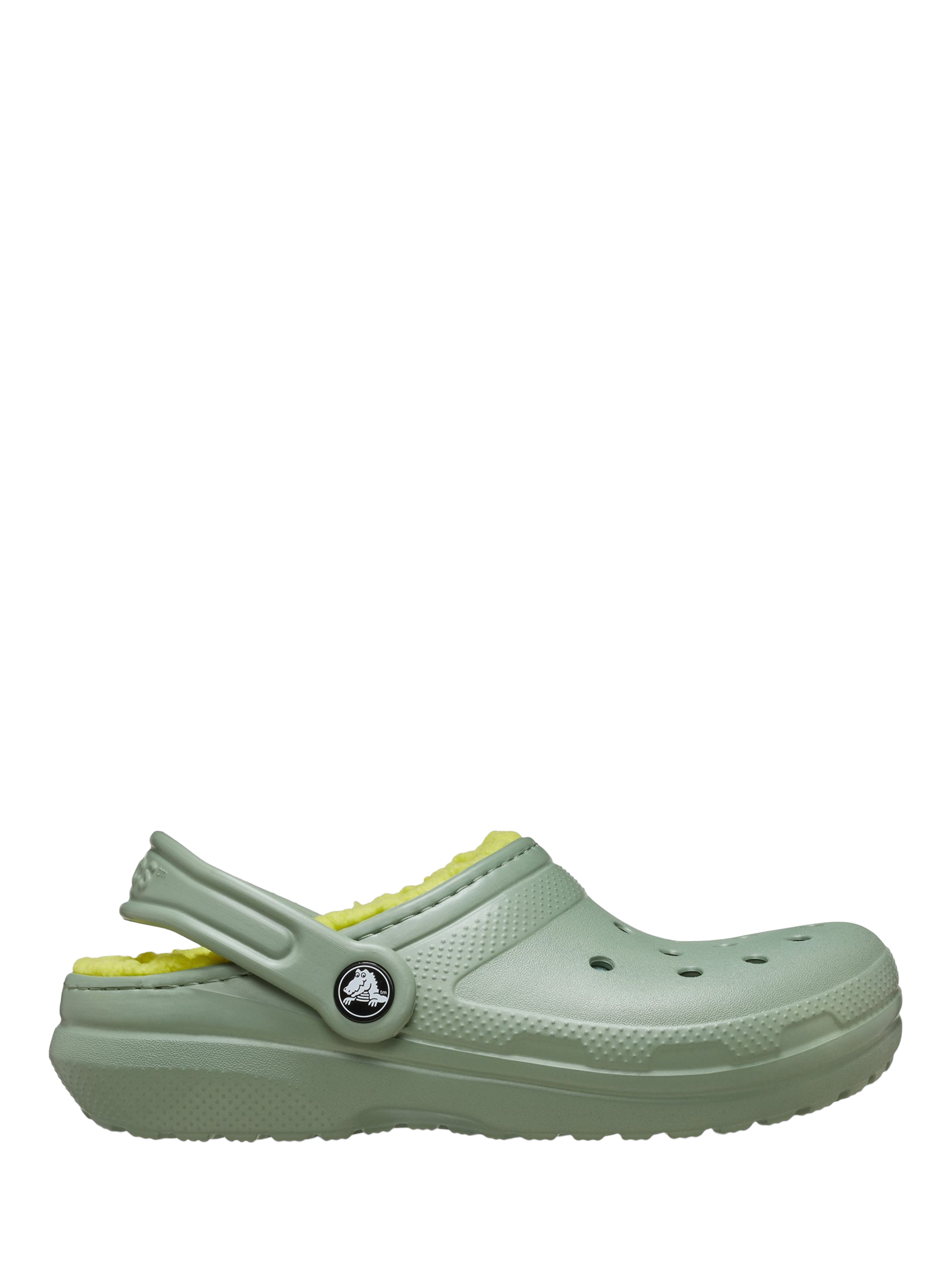 Product image 1 of 5, which shows Crocs Kids' Classic Lined Clogs, Moss, 11 Jnr
