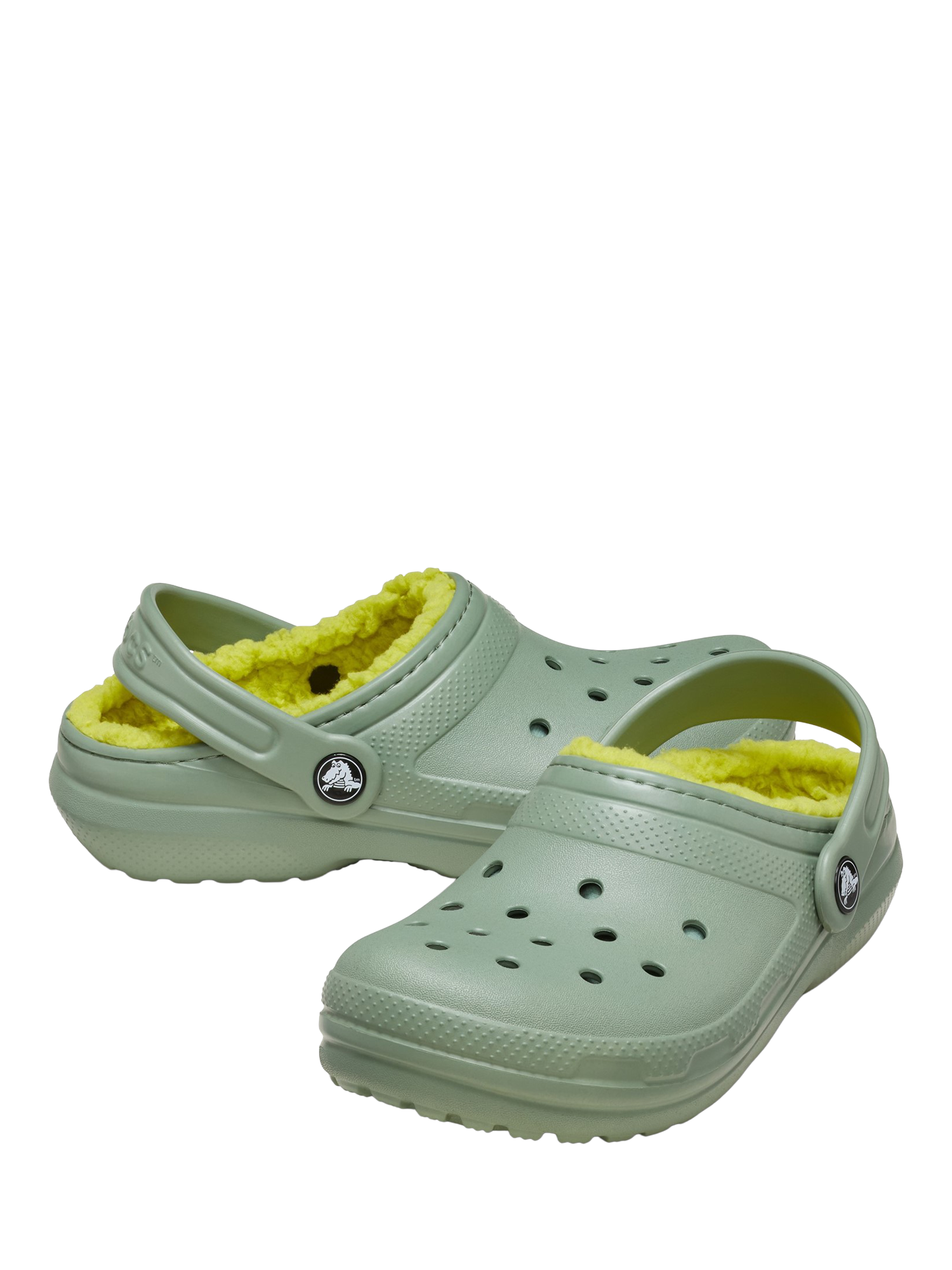 Product image 4 of 5, which shows Crocs Kids' Classic Lined Clogs, Moss, 11 Jnr