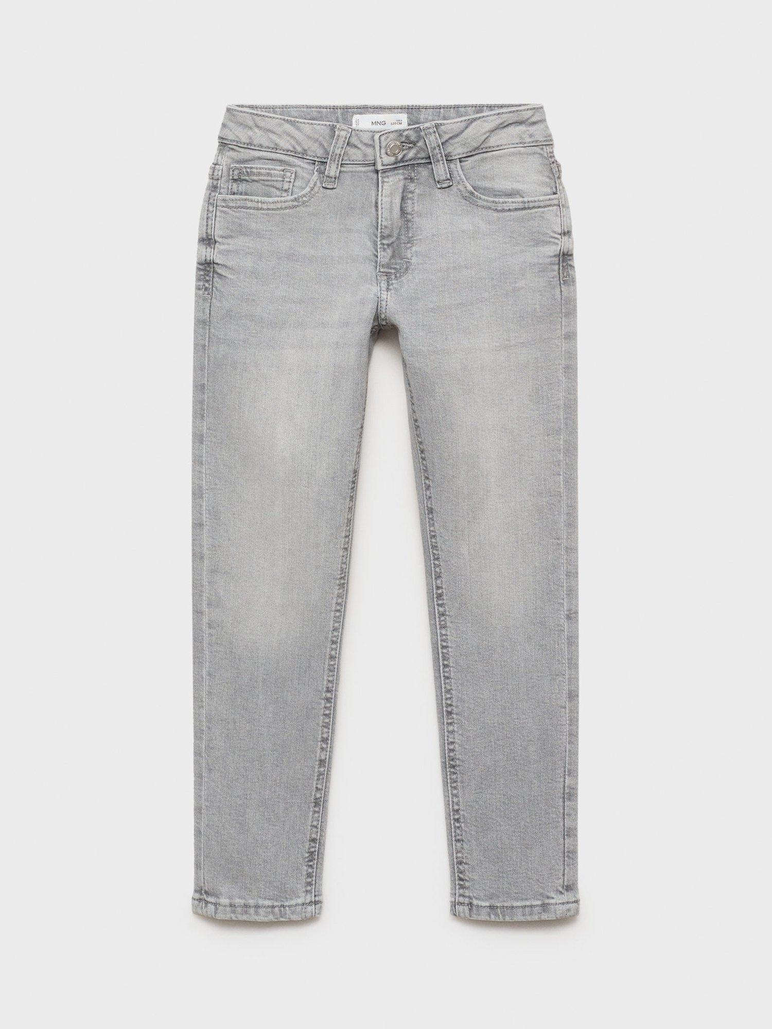 Product image 1 of 4, which shows Mango Kids' Slim Fit Jeans, Open Grey, 6Y