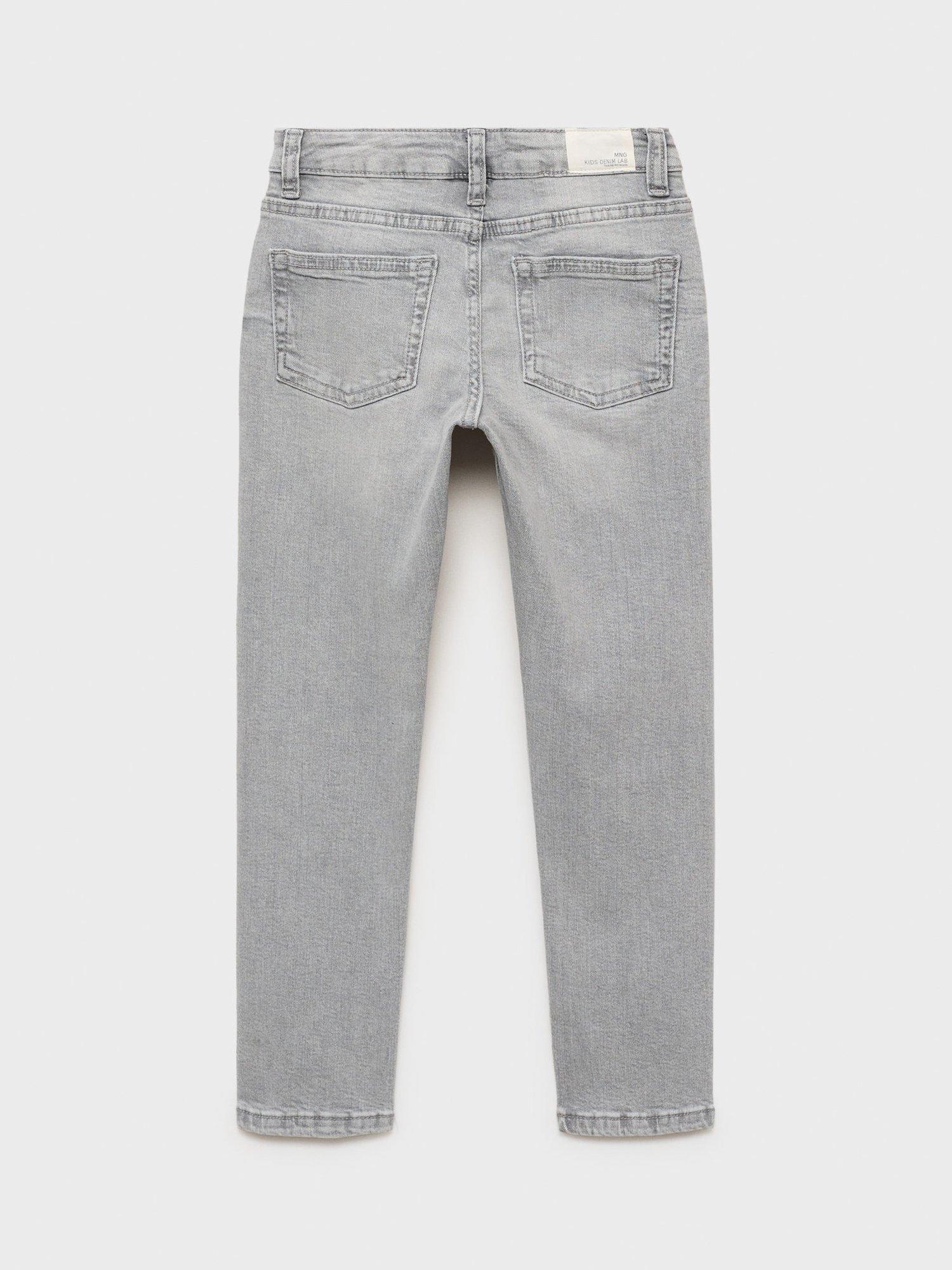 Product image 2 of 4, which shows Mango Kids' Slim Fit Jeans, Open Grey, 6Y