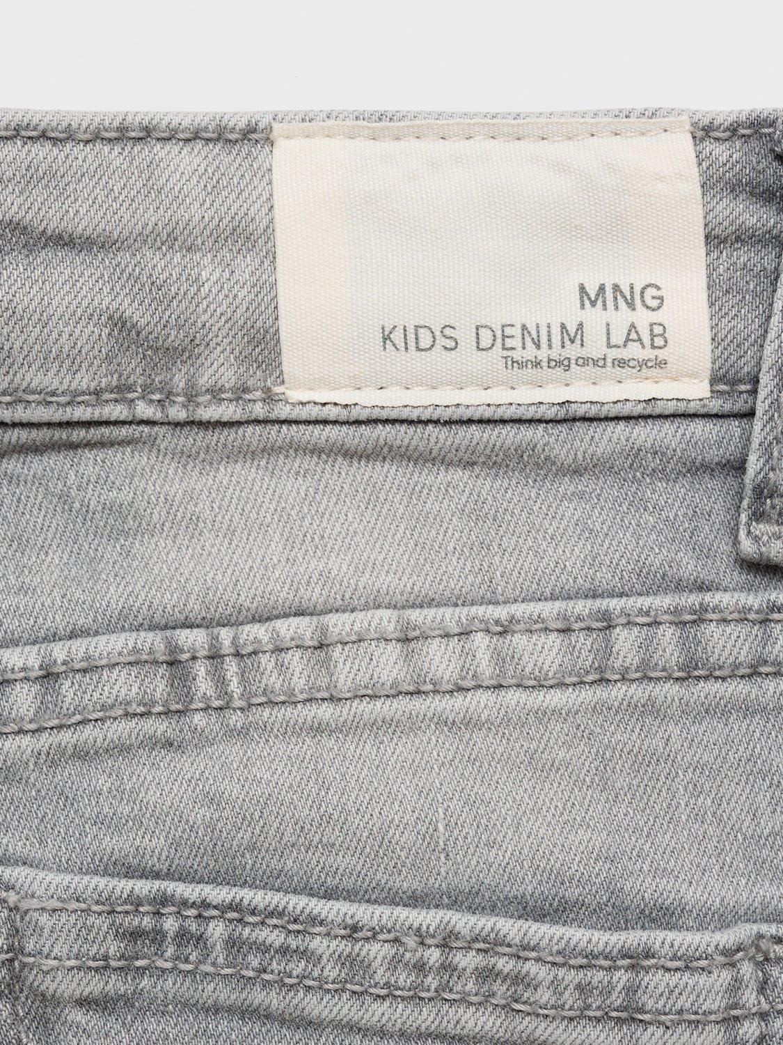 Product image 3 of 4, which shows Mango Kids' Slim Fit Jeans, Open Grey, 6Y