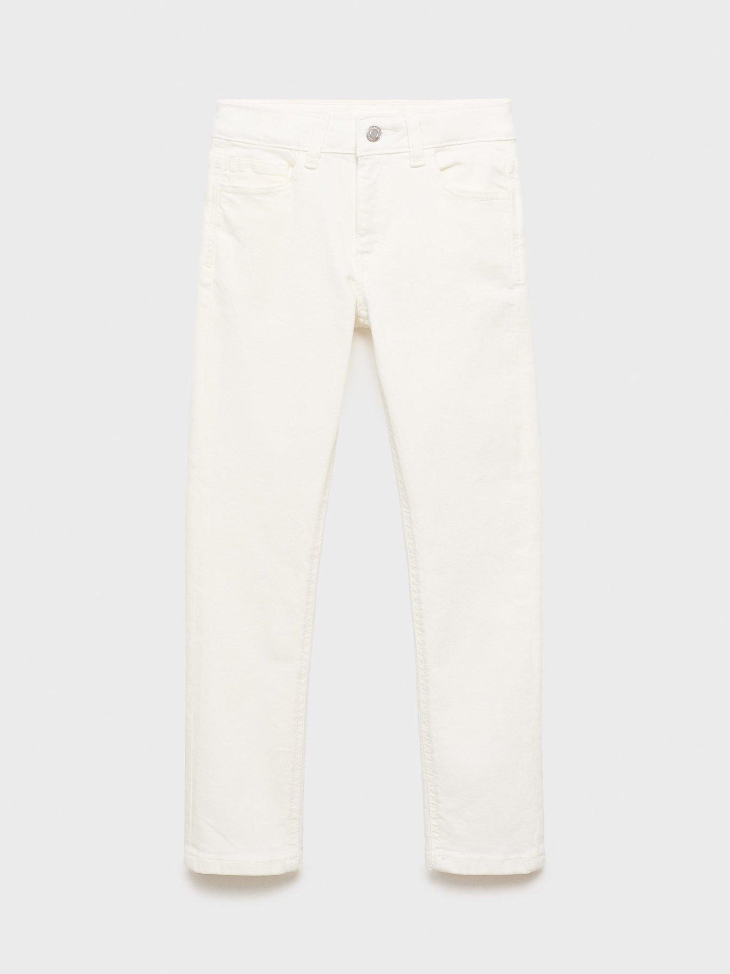 Product image 2 of 5, which shows Mango Kids' Demin Slim Jeans, White, 10 years