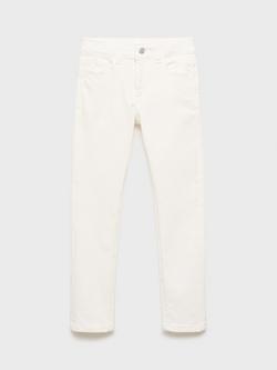 Mango Kids' Demin Slim Jeans, White - view 2, White