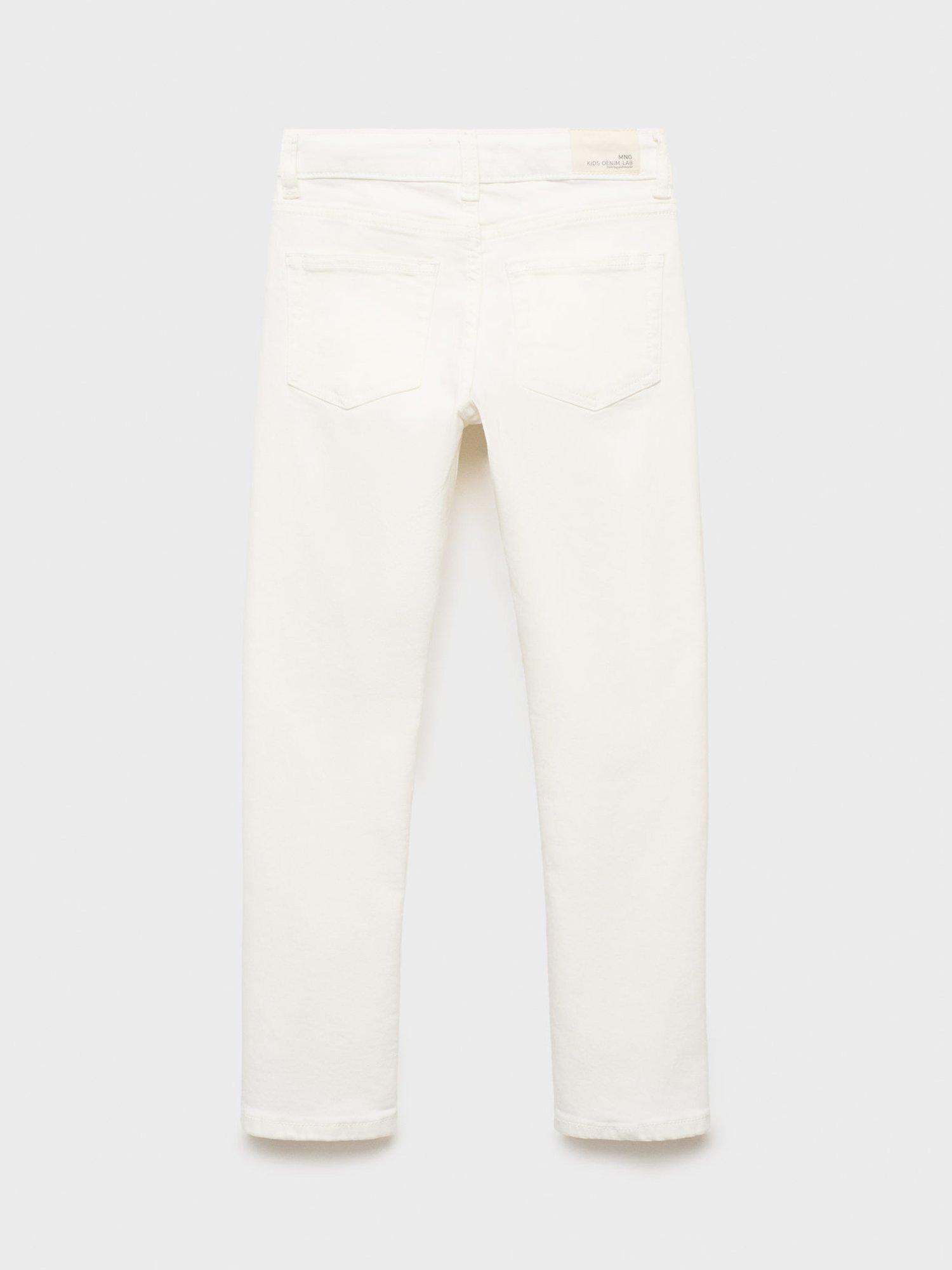 Product image 3 of 5, which shows Mango Kids' Demin Slim Jeans, White, 10 years