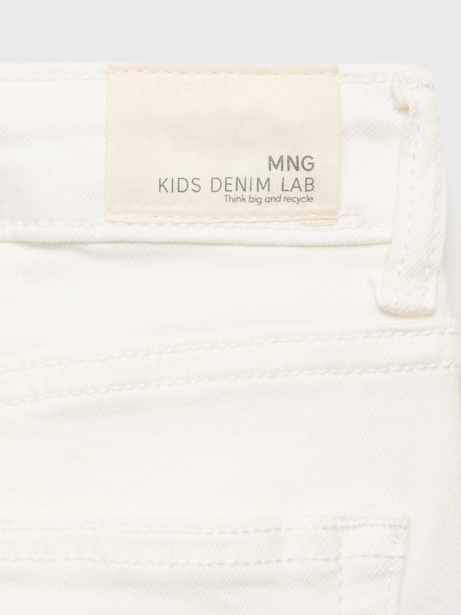 Product image 4 of 5, which shows Mango Kids' Demin Slim Jeans, White, 10 years