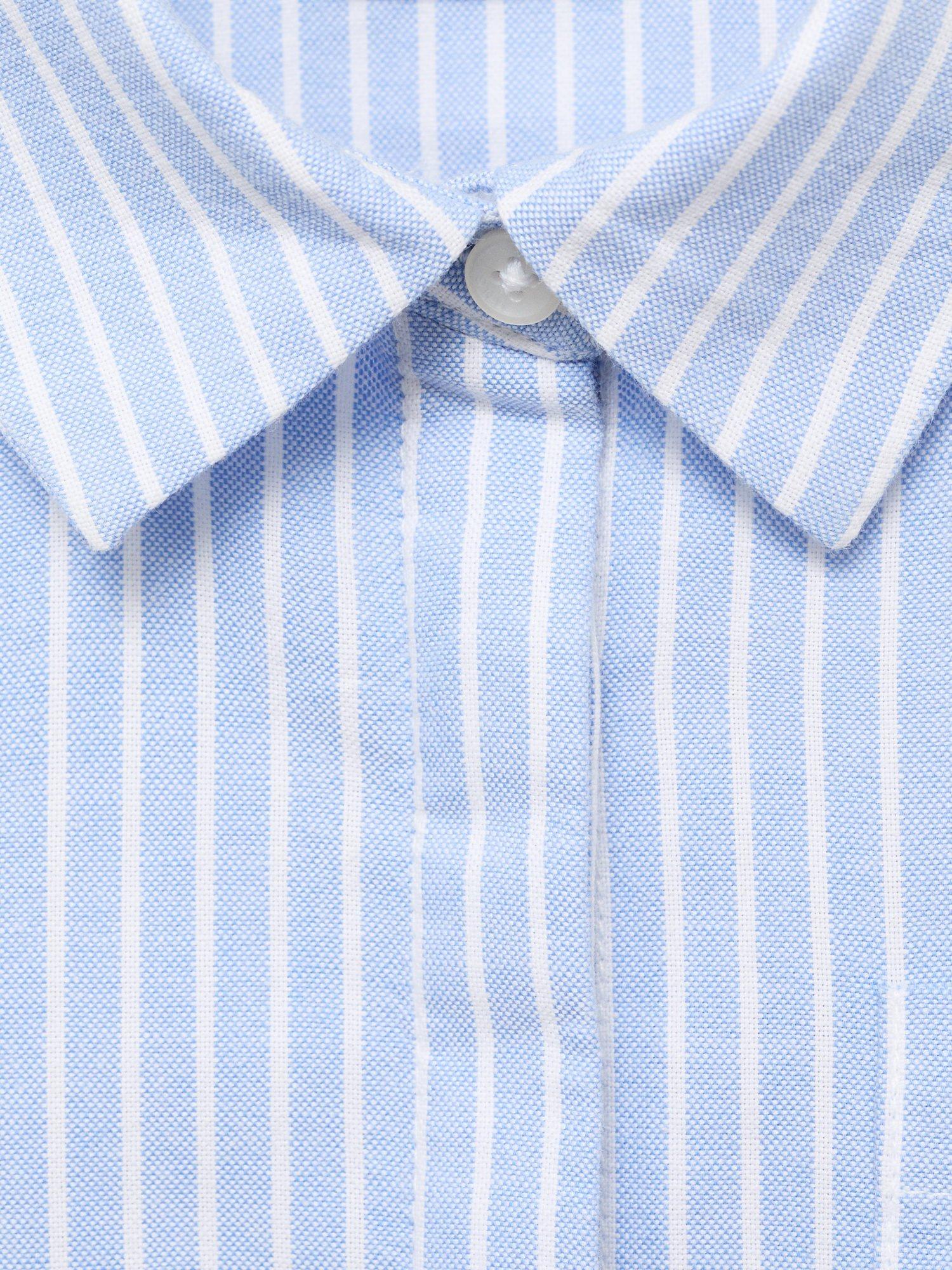 Product image 6 of 6, which shows Mango Kids' Carla Stripe Shirt, Medium Blue, 8 years