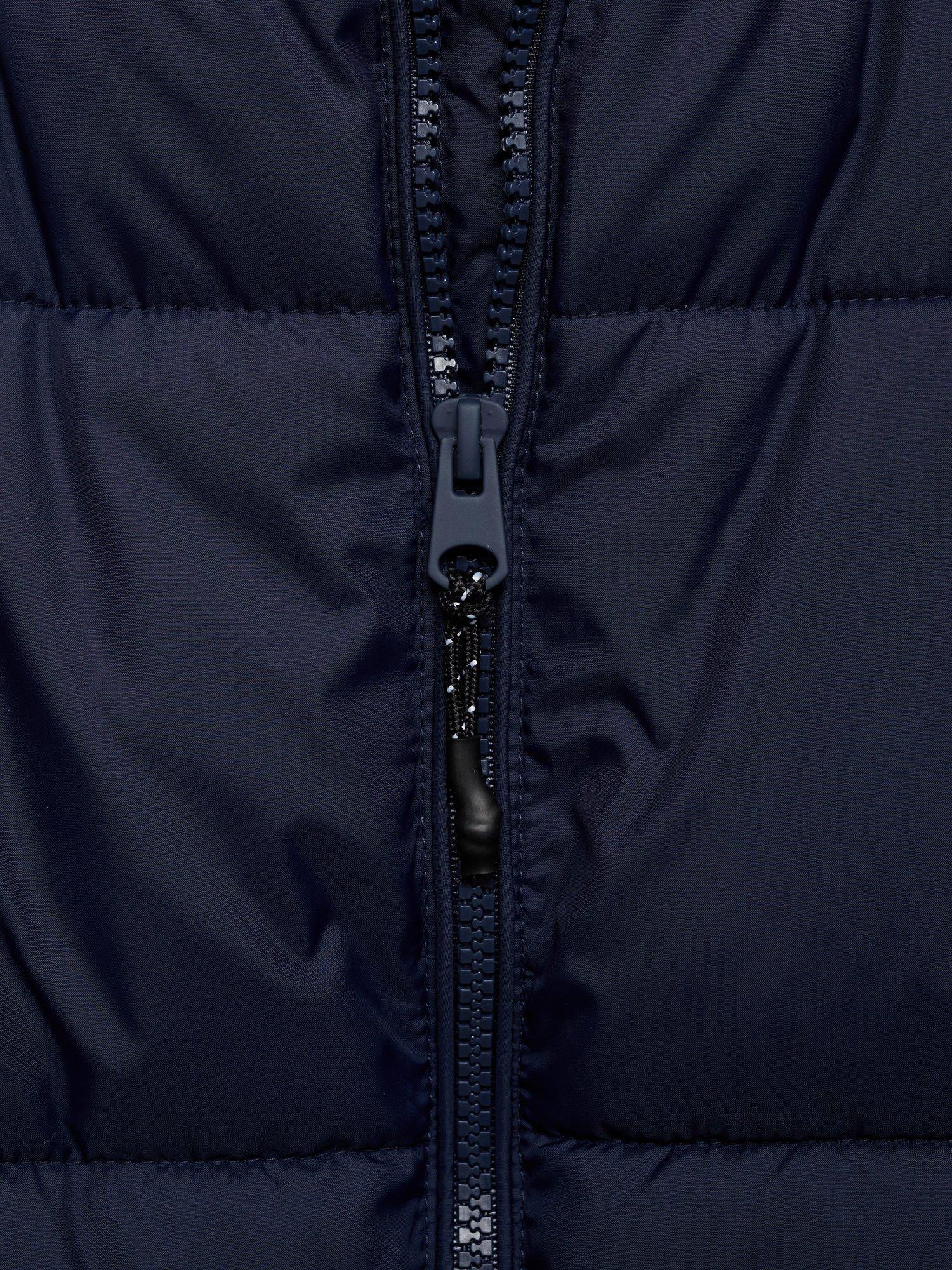 Product image 4 of 4, which shows Mango Kids' America Quilted Waterproof Jacket, Navy, 10 years