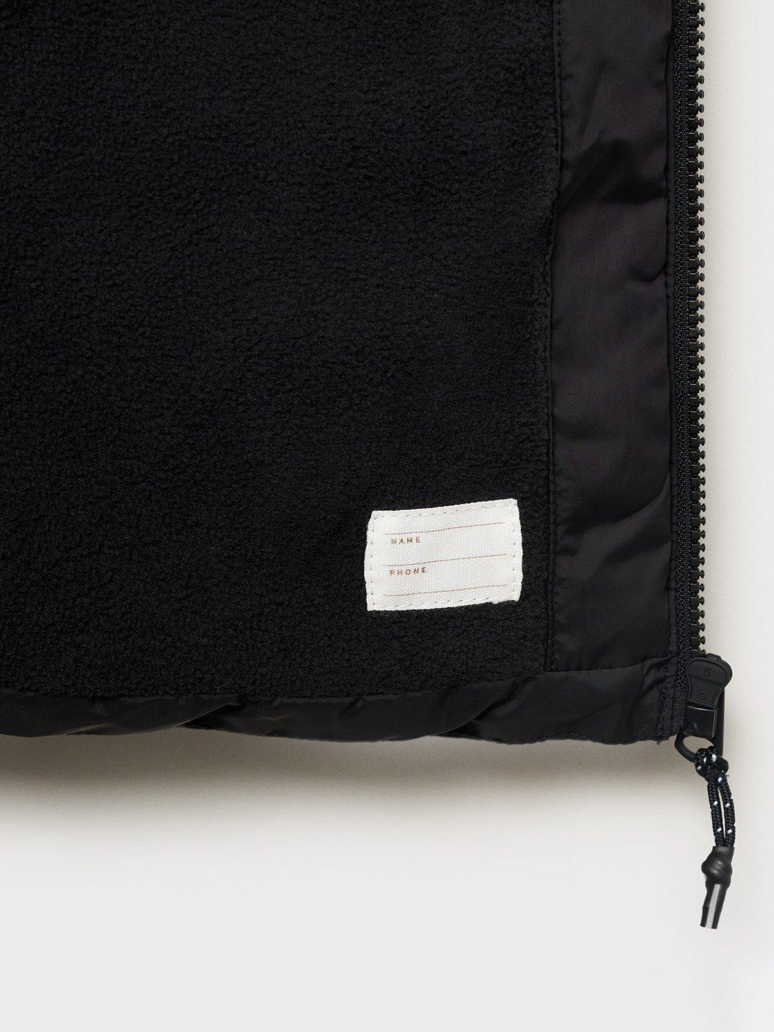 Product image 3 of 4, which shows Mango Kids' America Long Quilted Waterproof Jacket, Black, 11 years