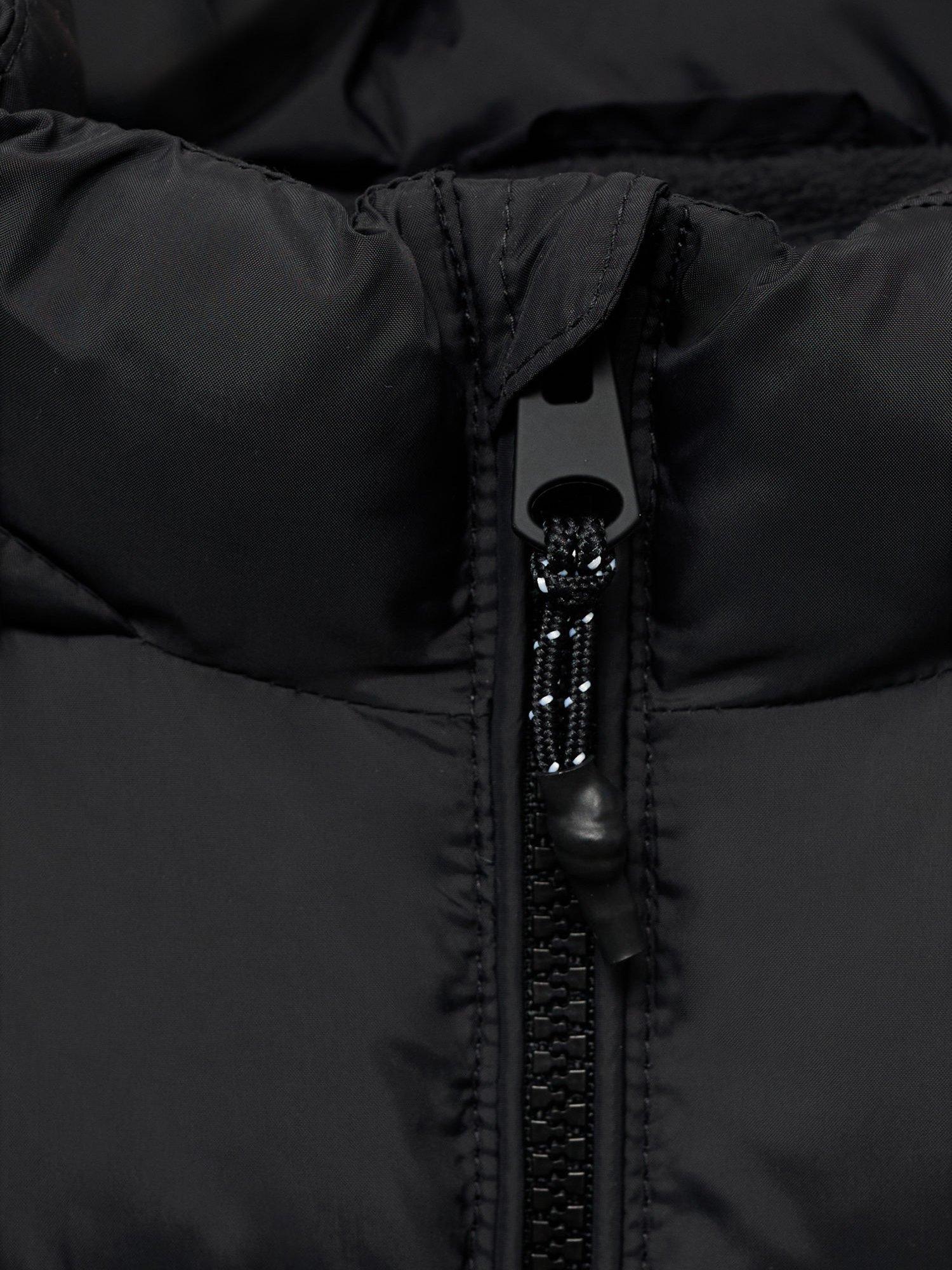 Product image 4 of 4, which shows Mango Kids' America Long Quilted Waterproof Jacket, Black, 11 years