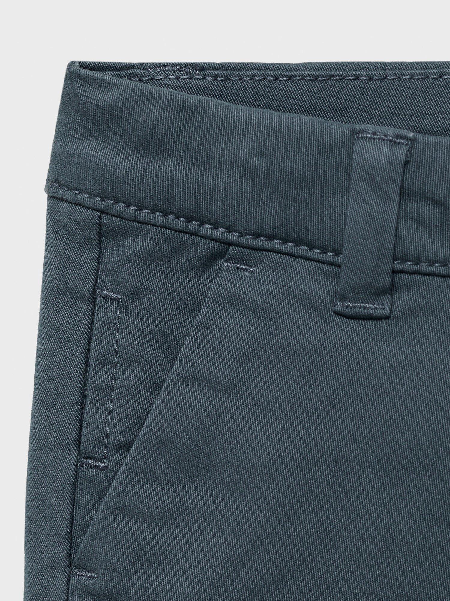 Product image 3 of 4, which shows Mango Kids' Cotton Blend Chino Trousers, Medium Blue, 2-3 years