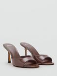 Mango Pepych Pointed Open Toe Heeled Sandals, Dark Brown