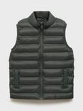 Mango Kids' Alvaro Quilted Gilet, Beige - Khaki