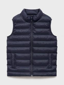 Mango Kids' Alvaro Puffer Gilet, Navy, Navy