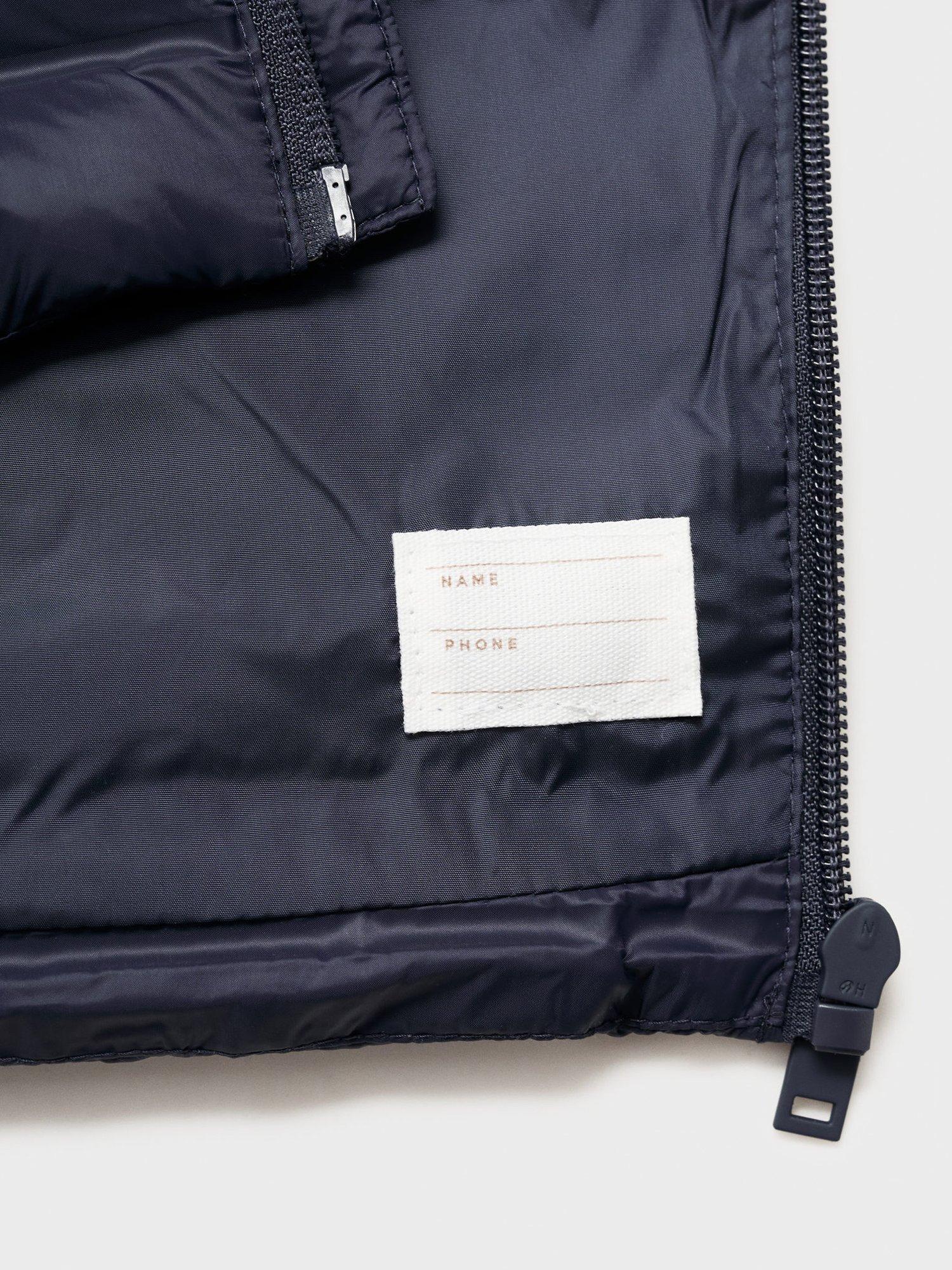 Product image 3 of 4, which shows Mango Kids' Alvaro Puffer Gilet, Navy, 11-12 years