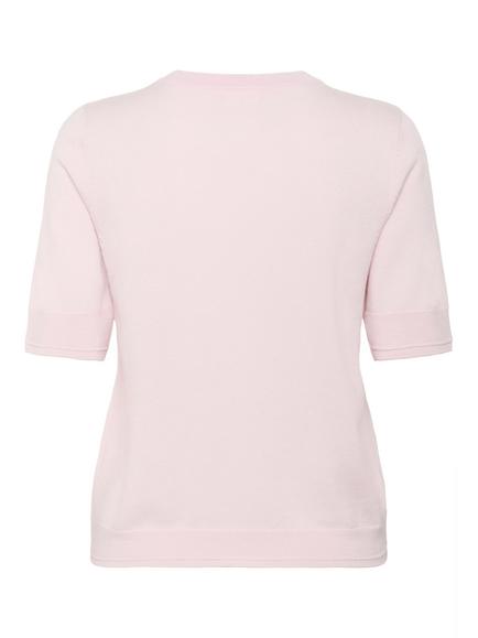 Part Two Natanya Short Sleeve Pure Wool Jumper - view 2, Mid Pink