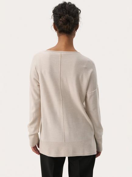 Part Two Noura Round Neck Jumper - view 2, Natural Beige
