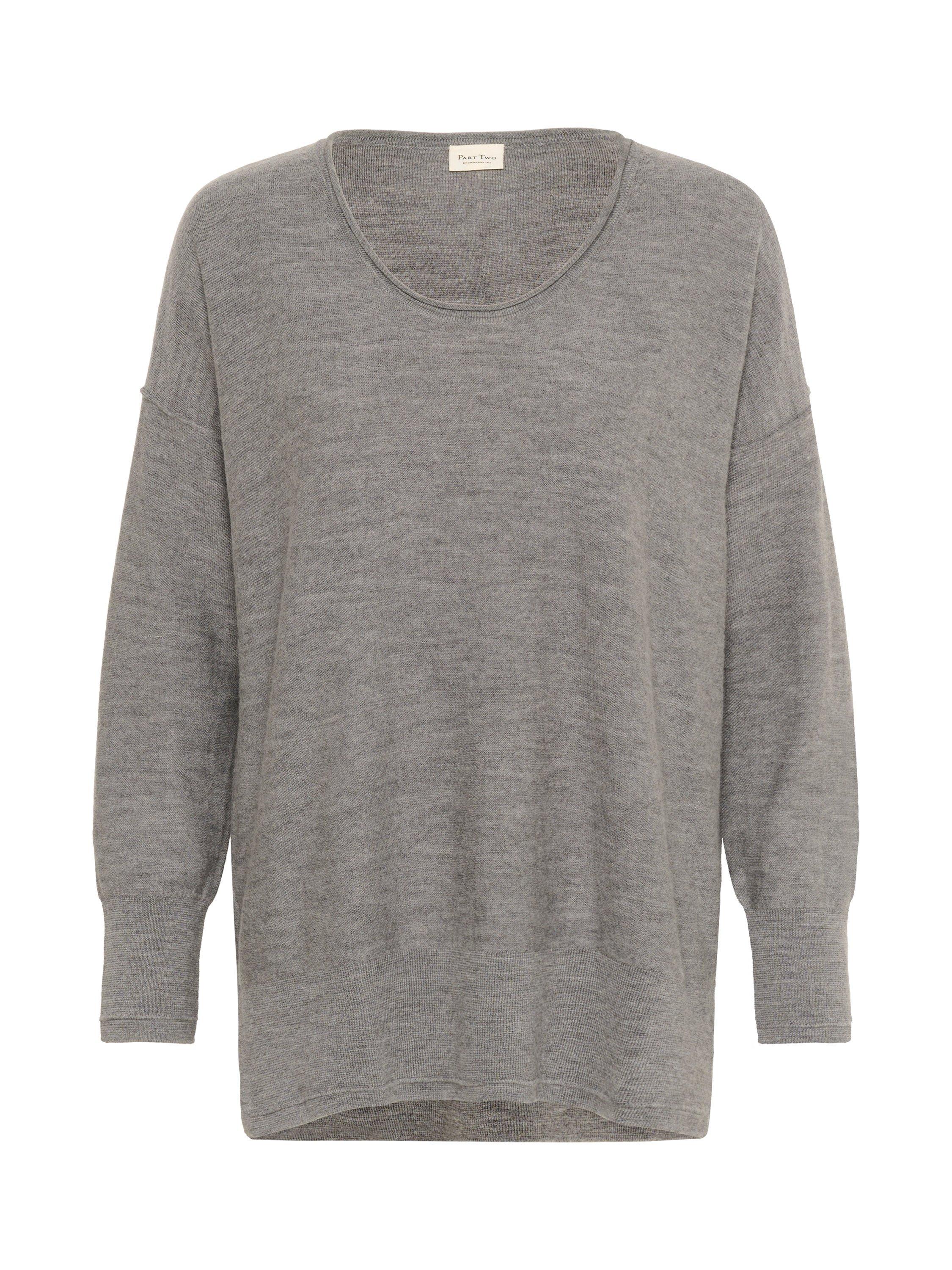 Product image 5 of 6, which shows Part Two Noura Round Neck Jumper, Mid Grey, XS