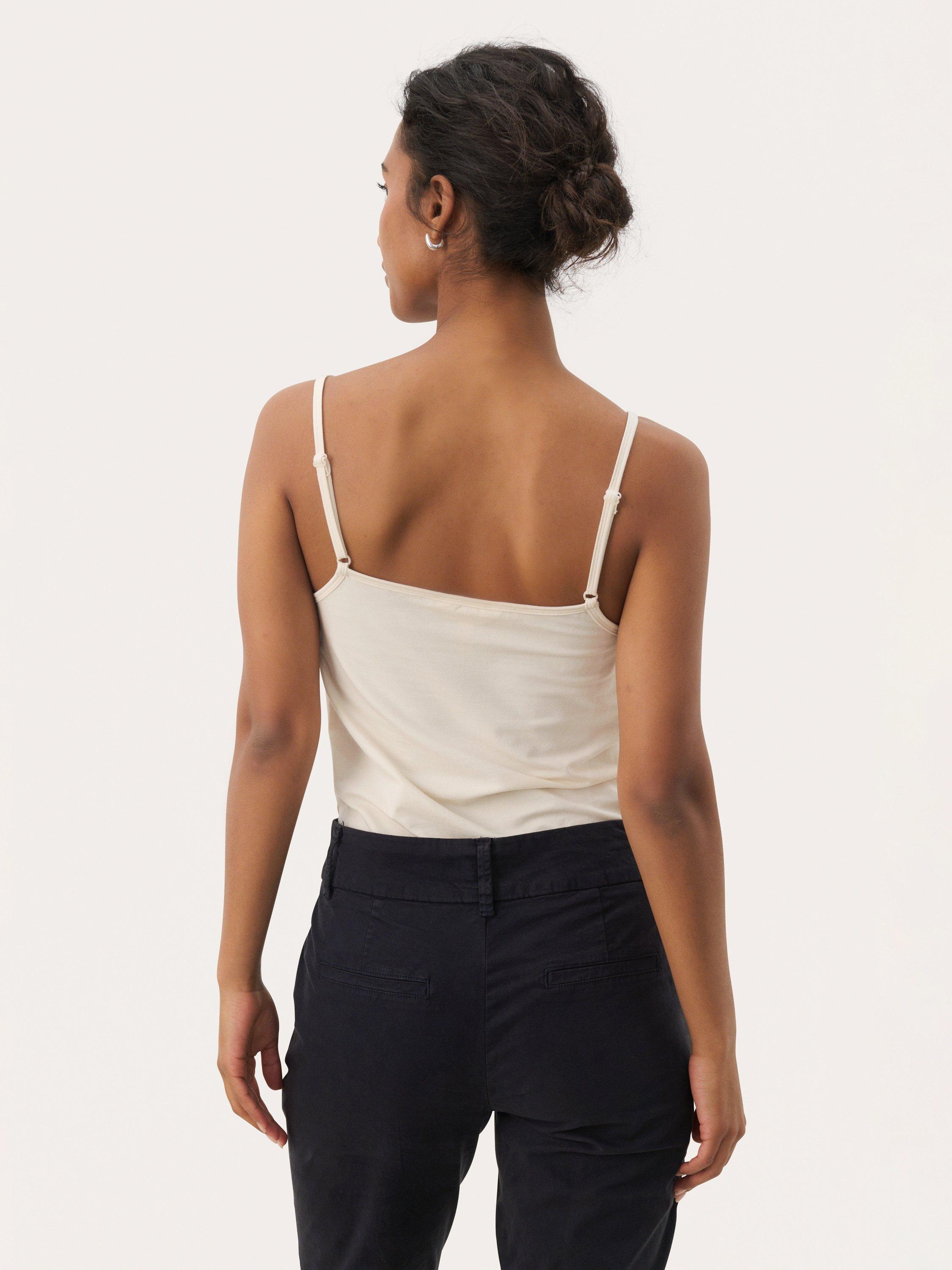 Product image 2 of 6, which shows Part Two Nataliene Lace Trim Vest Top, White, XS