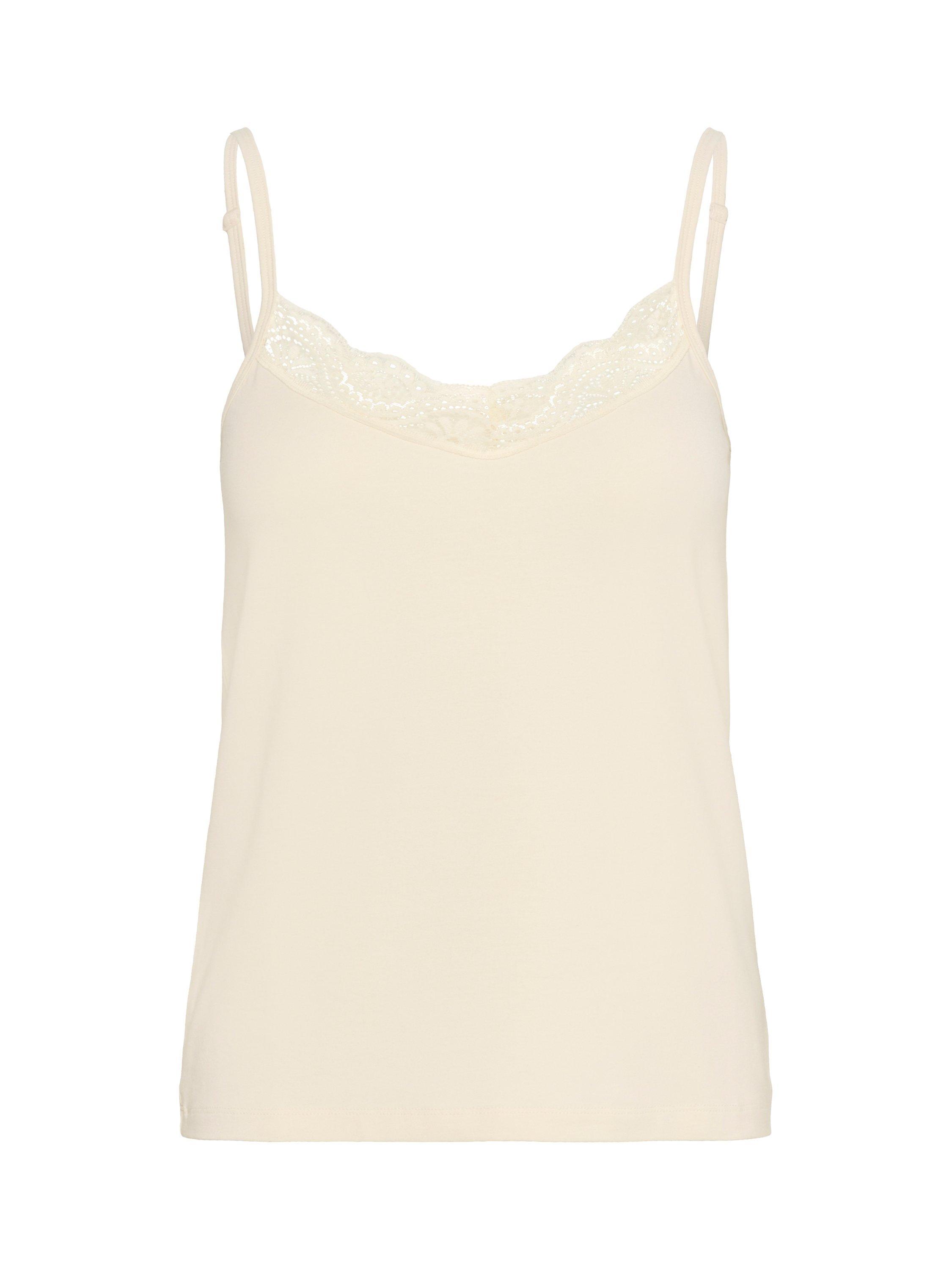 Product image 5 of 6, which shows Part Two Nataliene Lace Trim Vest Top, White, XS