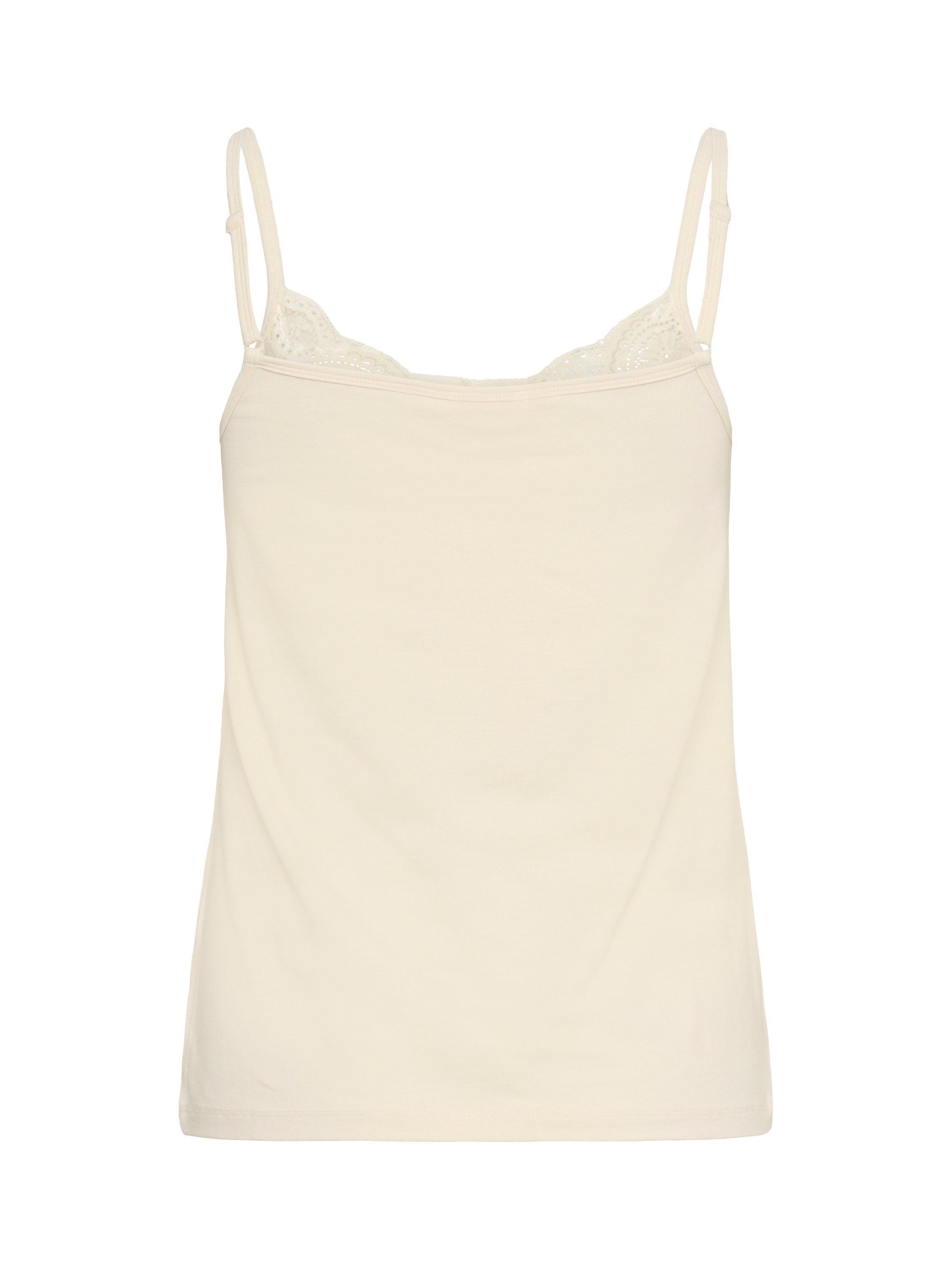 Product image 6 of 6, which shows Part Two Nataliene Lace Trim Vest Top, White, XS