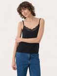 Part Two Nataliene Lace Trim Vest Top, Black