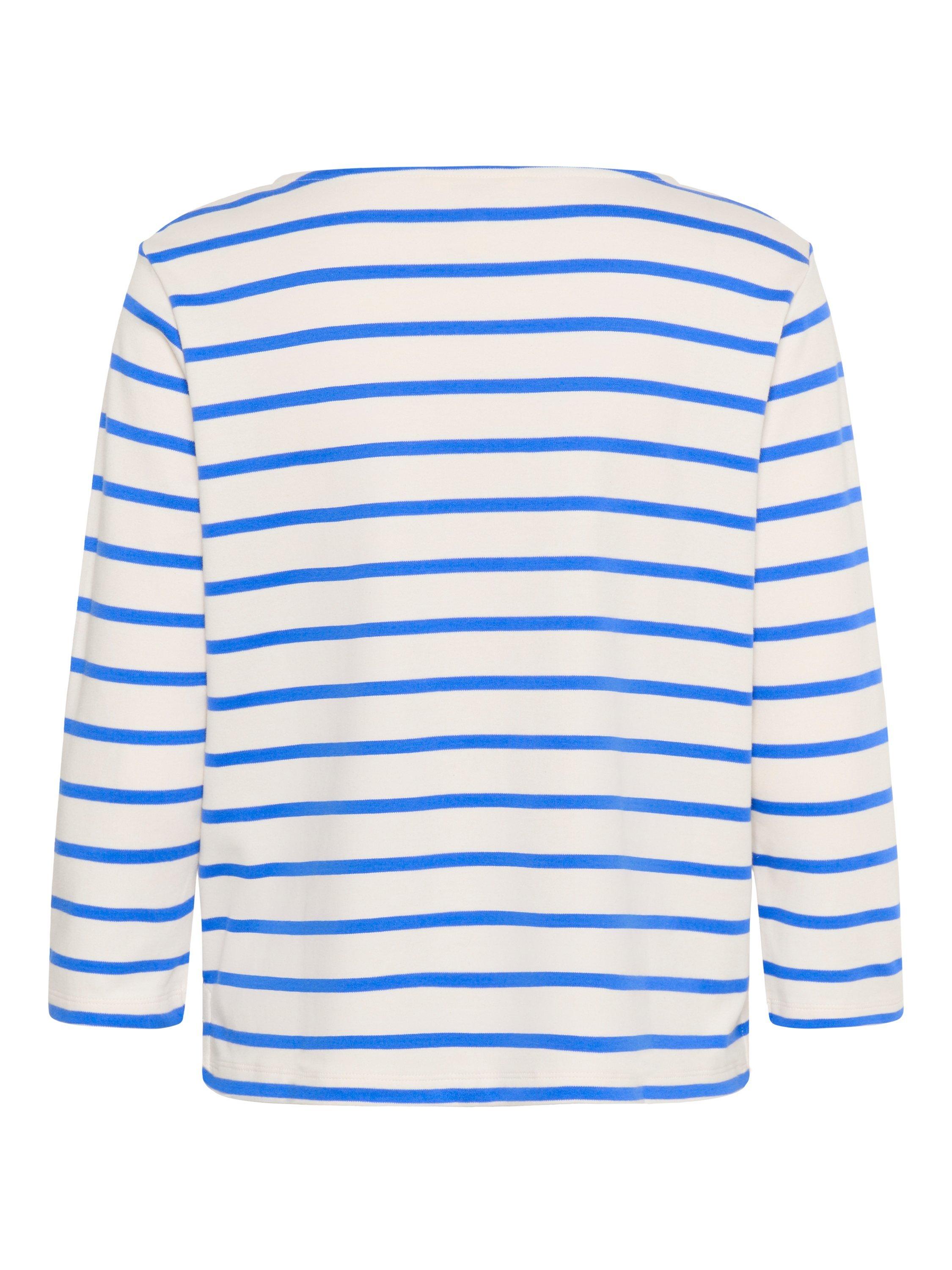 Product image 6 of 6, which shows Part Two NelaPW Long Sleeve Striped Cotton T-shirt, Blue/Multi, XS