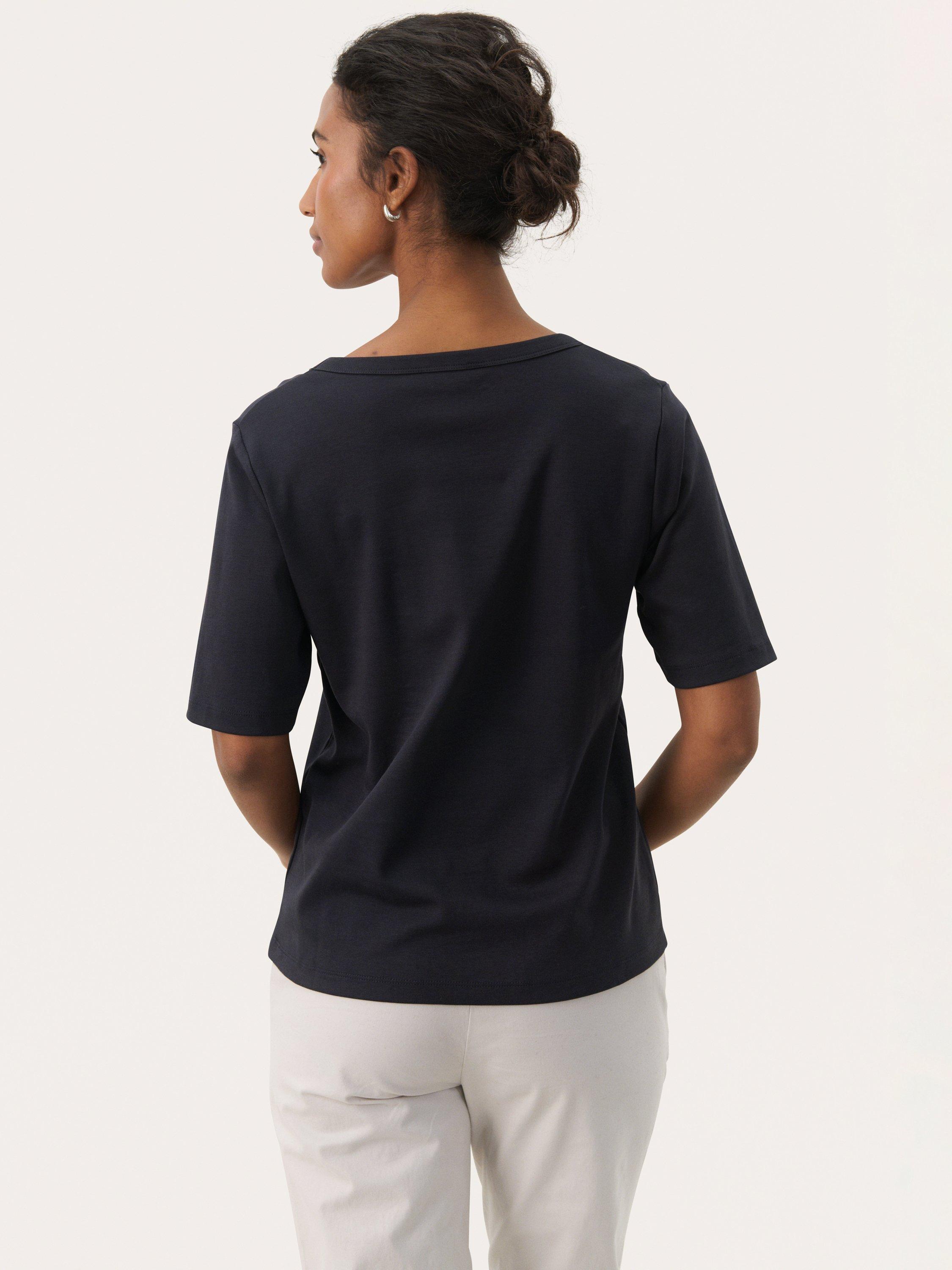 Product image 2 of 6, which shows Part Two Ratansa V-Neck T-Shirt, Dark Navy, XS
