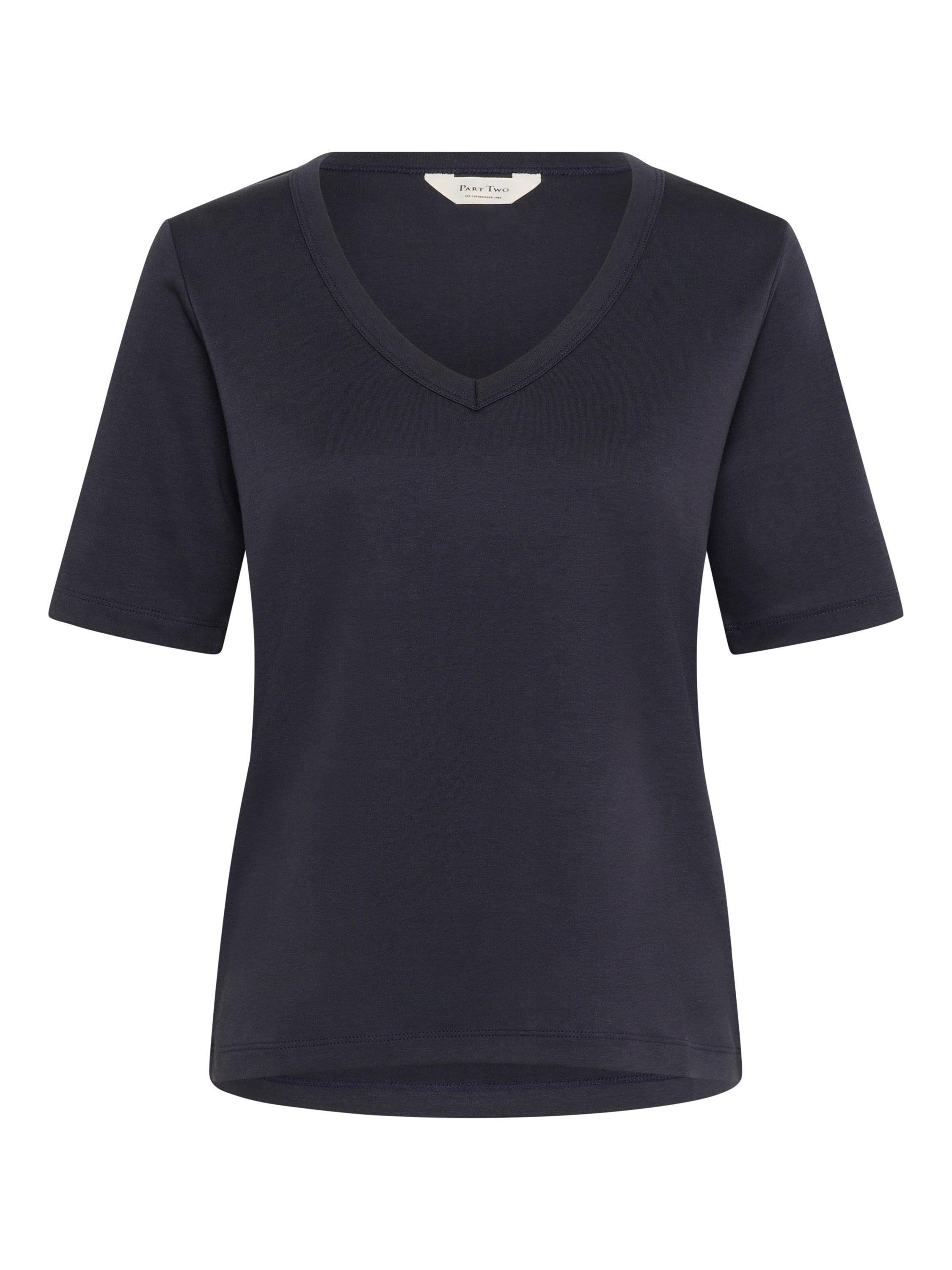 Product image 5 of 6, which shows Part Two Ratansa V-Neck T-Shirt, Dark Navy, XS