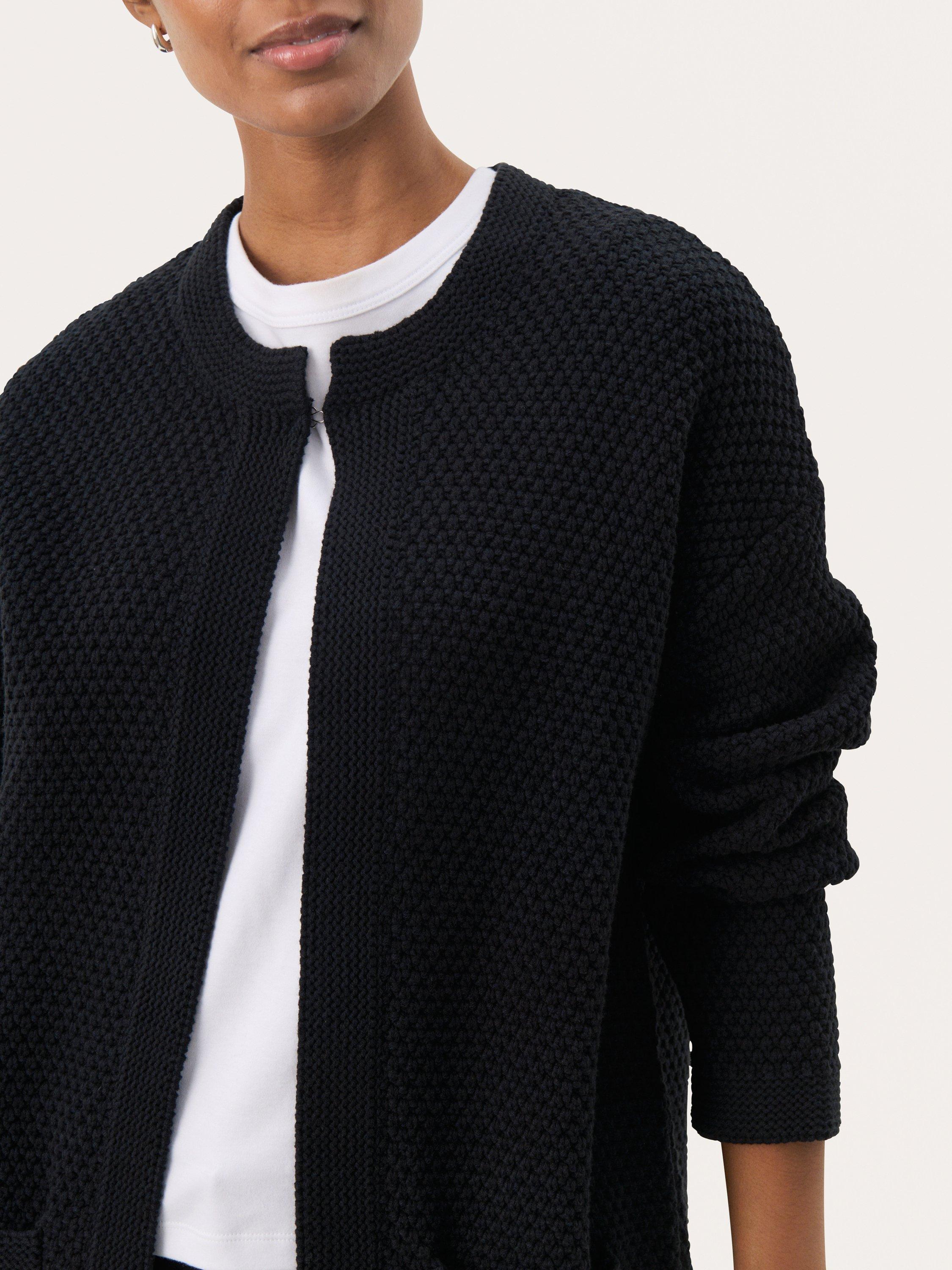 Product image 4 of 6, which shows Part Two Niya Open Neck Cardigan, Dark Navy, XS