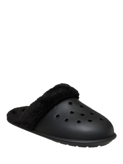 Crocs Classic Fuzz Scuff Lined Slippers, Black - view 2, Black