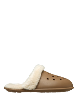 Crocs Classic Fuzz Scuff Lined Slippers, Light Brown, Light Brown
