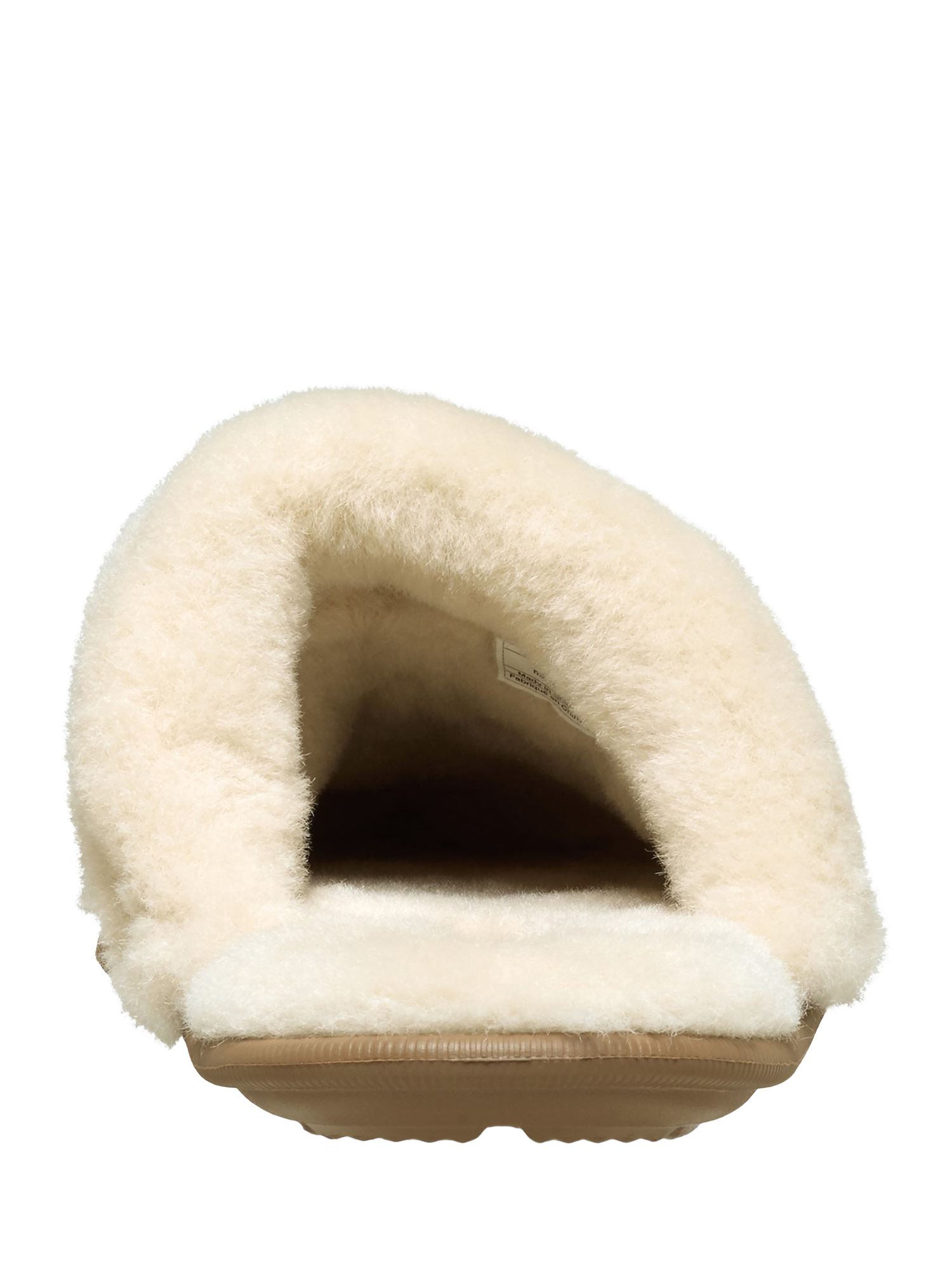 Product image 3 of 6, which shows Crocs Classic Fuzz Scuff Lined Slippers, Light Brown, 3
