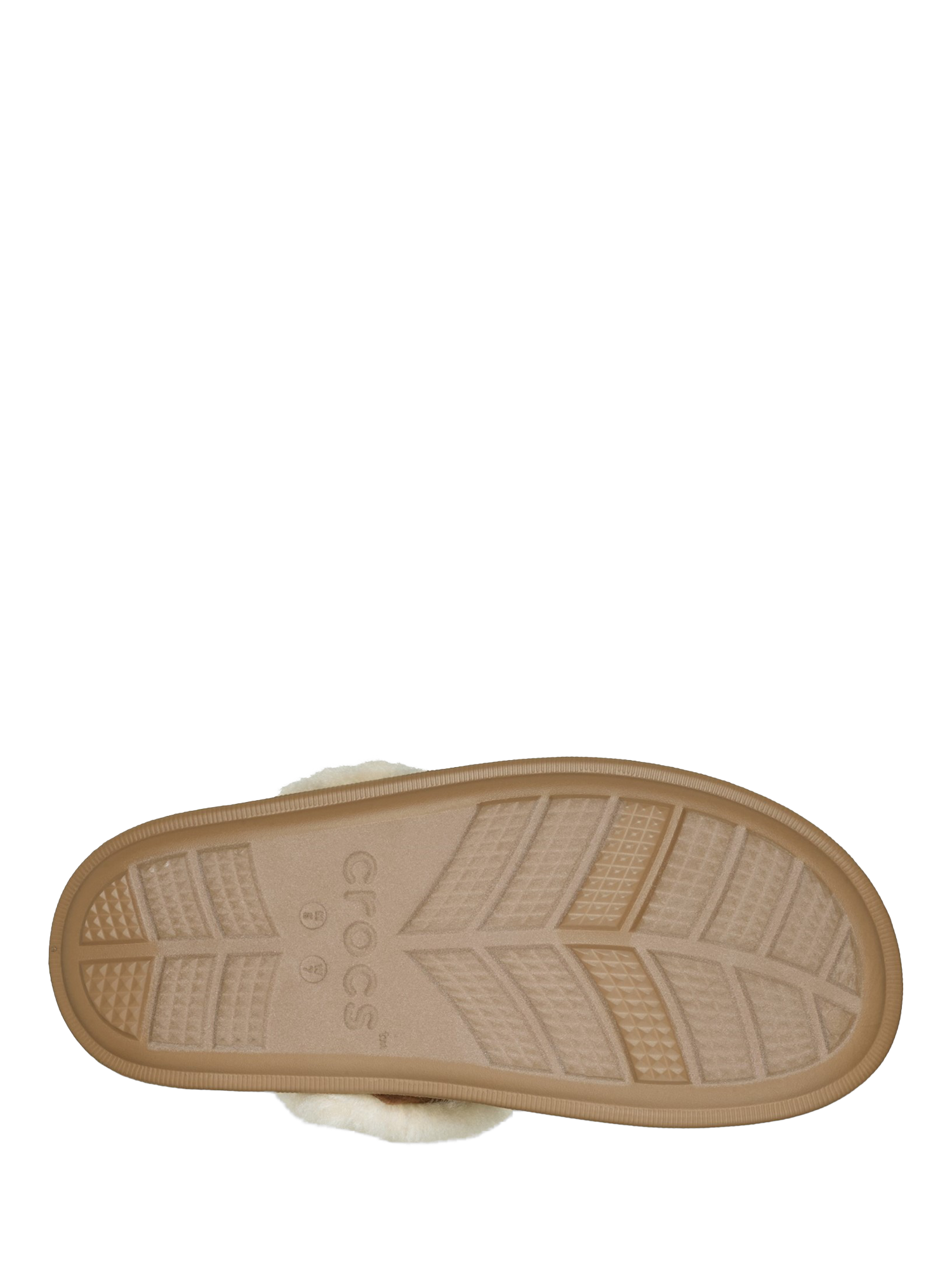 Product image 5 of 6, which shows Crocs Classic Fuzz Scuff Lined Slippers, Light Brown, 3