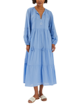 Accessorize Mirror Embellished Long Sleeve Midi Dress, Blue