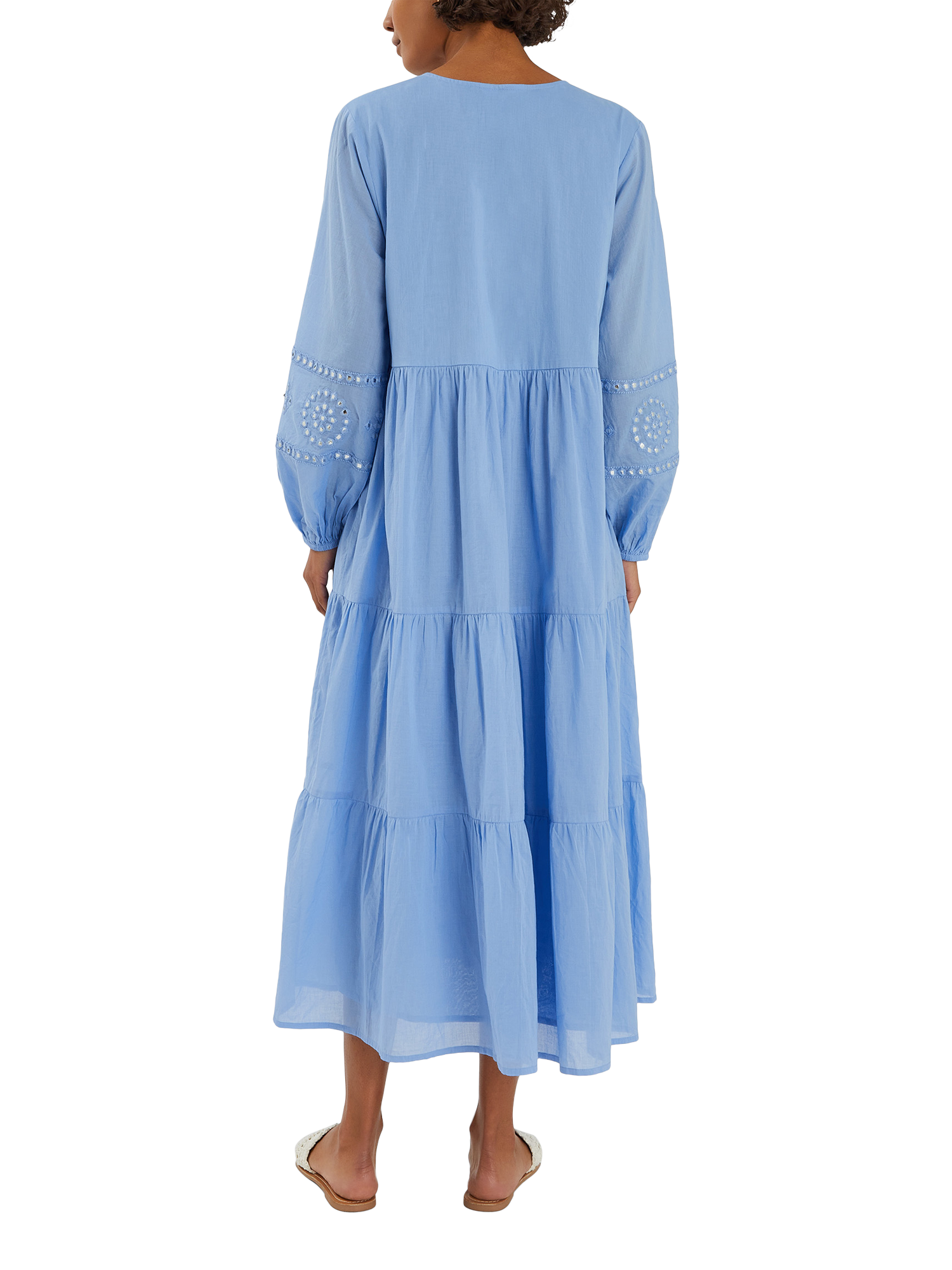 Product image 2 of 4, which shows Accessorize Mirror Embellished Long Sleeve Midi Dress, Blue, S