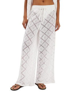 Accessorize Tile Lace Trousers, Ivory, Ivory