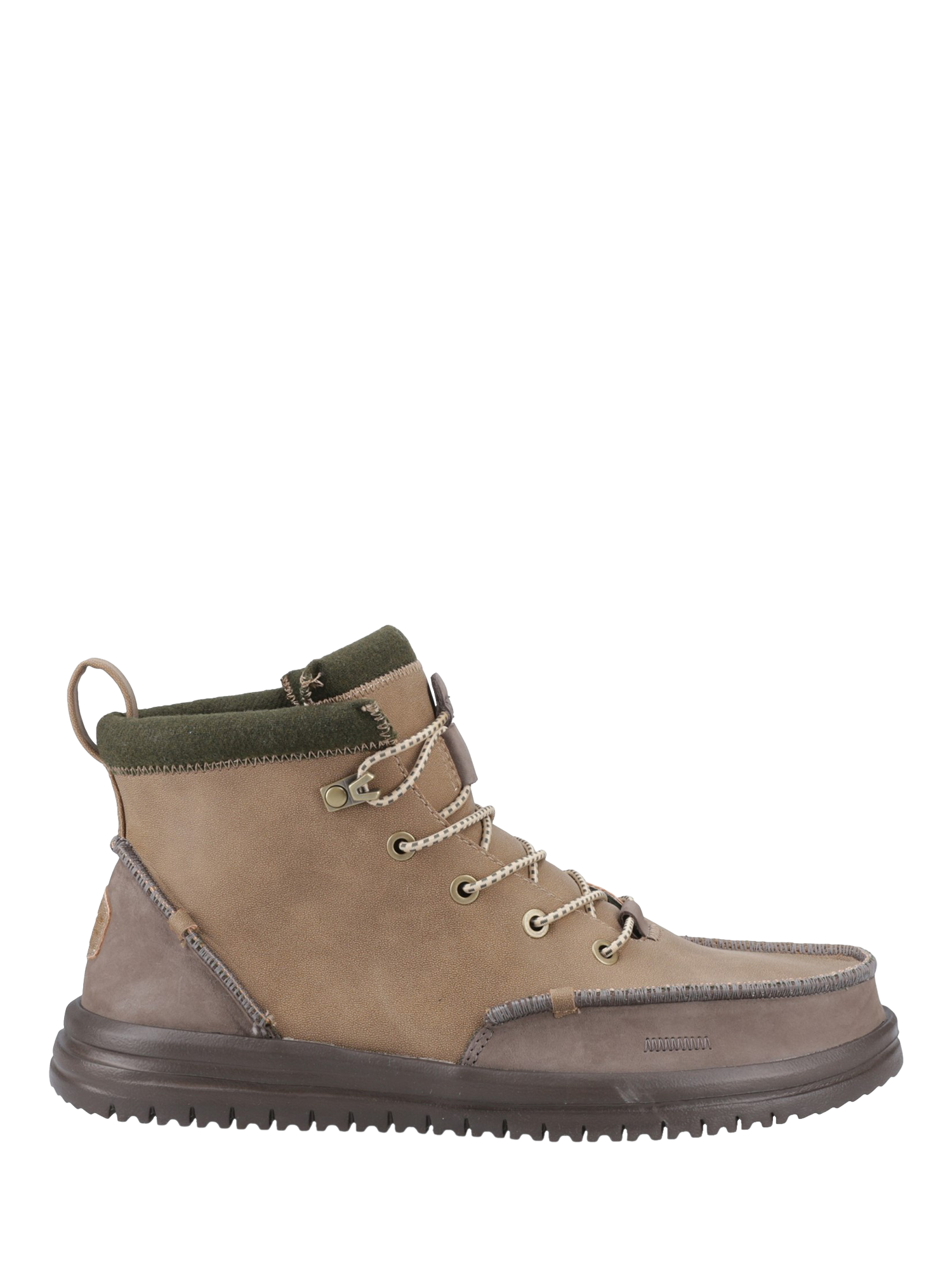 Product image 1 of 4, which shows Hey Dude Bradley Tumbled Classic Ankle Boots, Brown, 7