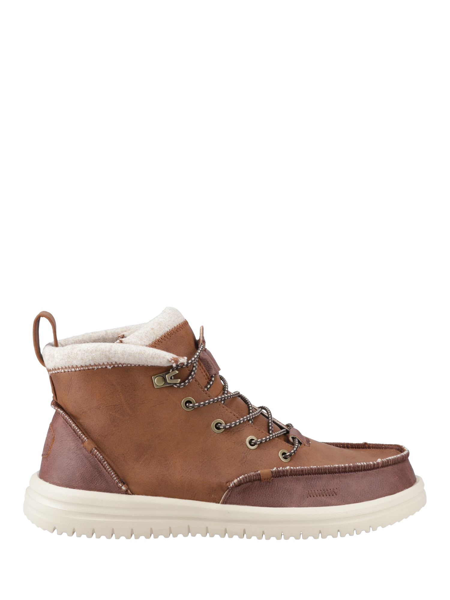 Product image 1 of 4, which shows Hey Dude Bradley Tumbled Classic Ankle Boots, Dark Brown, 7