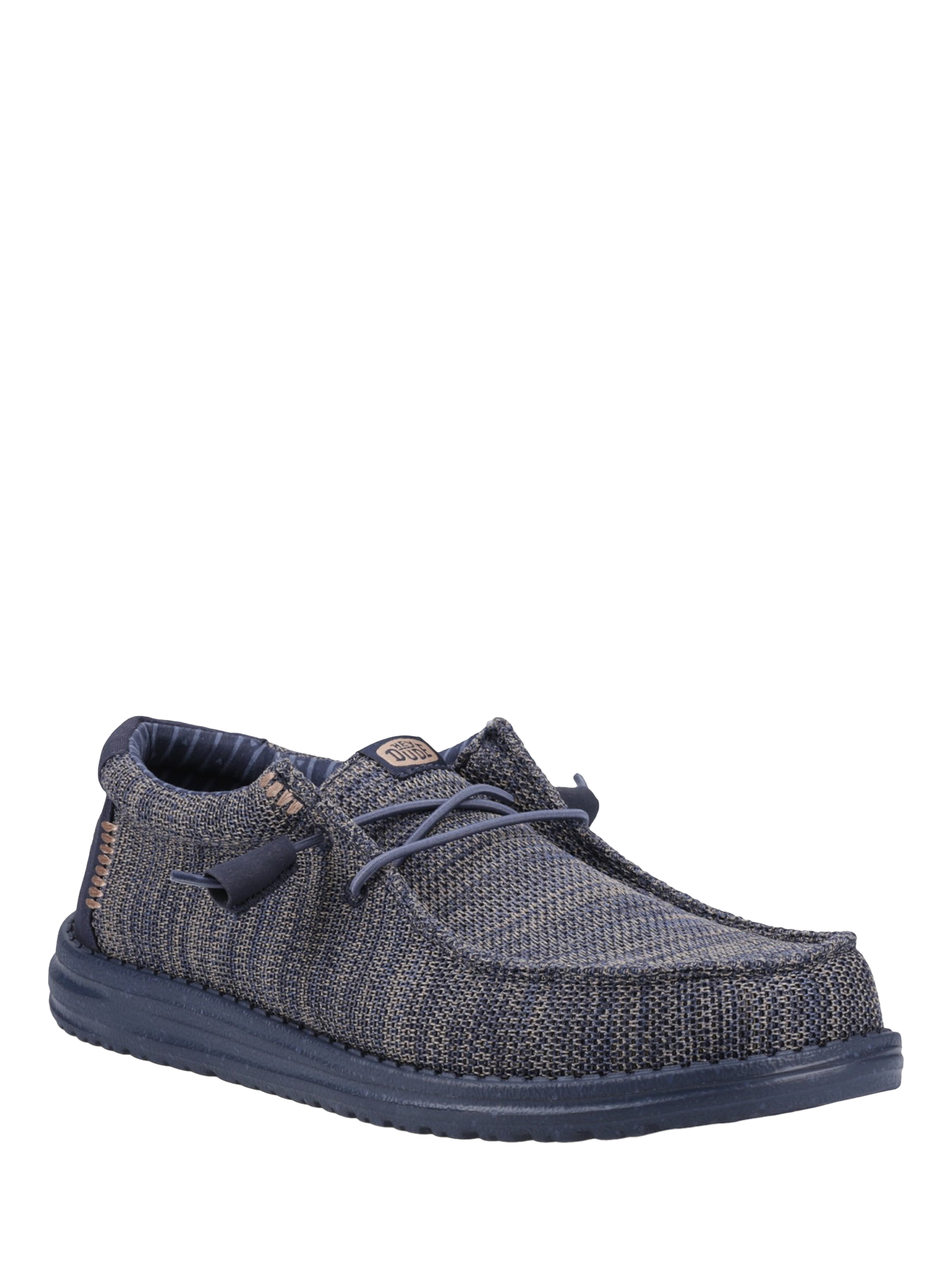 Product image 2 of 4, which shows Hey Dude Wally Stretch Mesh Boat Shoes, Navy, 7